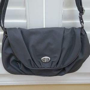 Turnlock Gathered Bag Grey Vegan